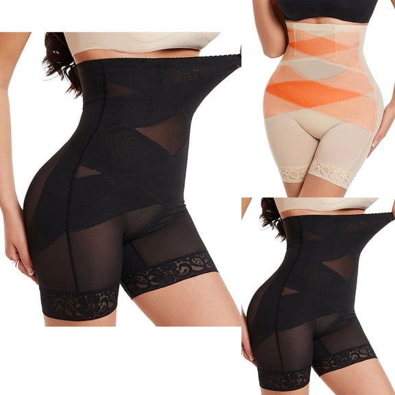 AINIYS Women's Waist Cincher Booty Lift Biker Shorts Elastic Waist Pants for Fitness Casual Activities Beige XXXL