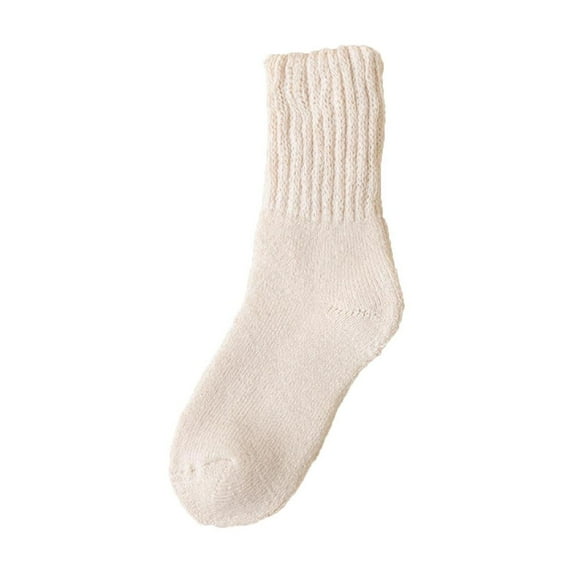 AINIYS Women's Winter Boots Socks Thick Warm Cozy Socks Solid Color Thick Warm Socks Beige Free Size