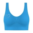 thumbnail image 1 of AINIYS Women's Wireless Seamless Soft Cup Bra Cleavage Bra Wide Straps Sports Yoga Bra Bralette Lift and Support Push-Up Bra No Underwire T-Shirt Bra Breathable Everyday Bras Blue XXL, 1 of 6
