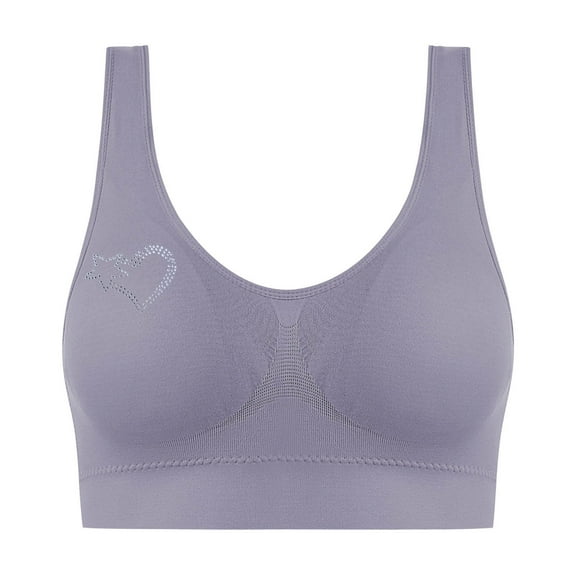 AINIYS Women's Wireless Seamless Soft Cup Bra Cleavage Bra Wide Straps Sports Yoga Bra Bralette Lift and Support Push-Up Bra No Underwire T-Shirt Bra Breathable Everyday Bras Gray XXXXL