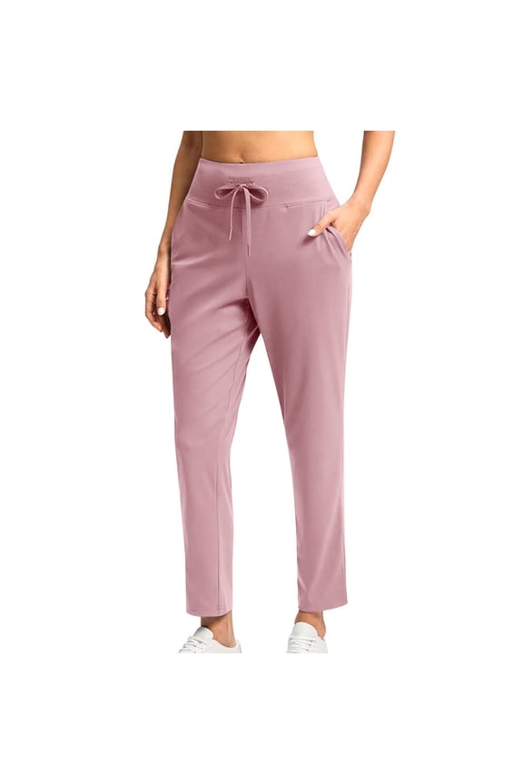 Women's Yoga Pants Casual Slim Comfortable High Waist Elastic Waistband with Pocket Stretchable for Work Leisure Activities Pink S