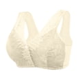 thumbnail image 1 of AINIYS Womens Lace Front Buttoned Bra Soft Full Coverage Breathable Wide Non-Adjustable Strap Bra Support Underwear Beige XL, 1 of 6