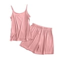 thumbnail image 1 of AINIYS Womens Loungewear Pajama Set 2-Piece Set Camisole Loose Solid Color Lightweight Fabric Easy Care Washable Pink XXL, 1 of 5