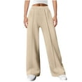 thumbnail image 1 of AINIYS Womens Wide Leg Sweatpants High Waisted Elastic Baggy Pants Fashion Teen Girl Drawstring Athletic Joggers Khaki XL, 1 of 8