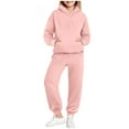 thumbnail image 1 of AINIYSBoys Girls 2 Piece Outfits Fleece Warm Kids Sweatsuit Solid Pullover Sweatshirt and Sweatpants Tracksuit Clothing Set with Pockets Pink 4-5Years, 1 of 5