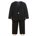 thumbnail image 1 of AINIYSBoys Suit Outfit for Kids V Neck Suit Coat Sleeveless jacket straight pants 3Pcs Outfit for Boys Formal Tuxedo Set Black 1-2Years, 1 of 4