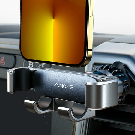 AINOPE Car Phone Holder Mount 2022 Upgraded Gravity Car Phone Mount with Newest Air Vent Clip Auto Lock Hands Free Cell Phone Holder Mount for Car Compatible for iPhone 13 Pro Max & All Phones