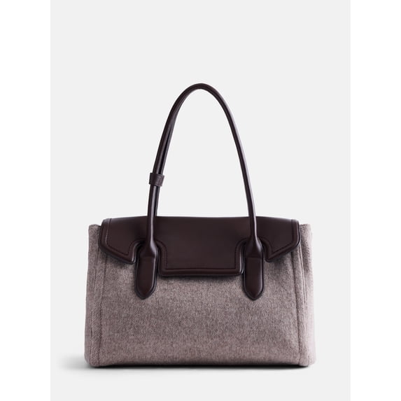 Free Assembly Women's Satchel, Tan Gray