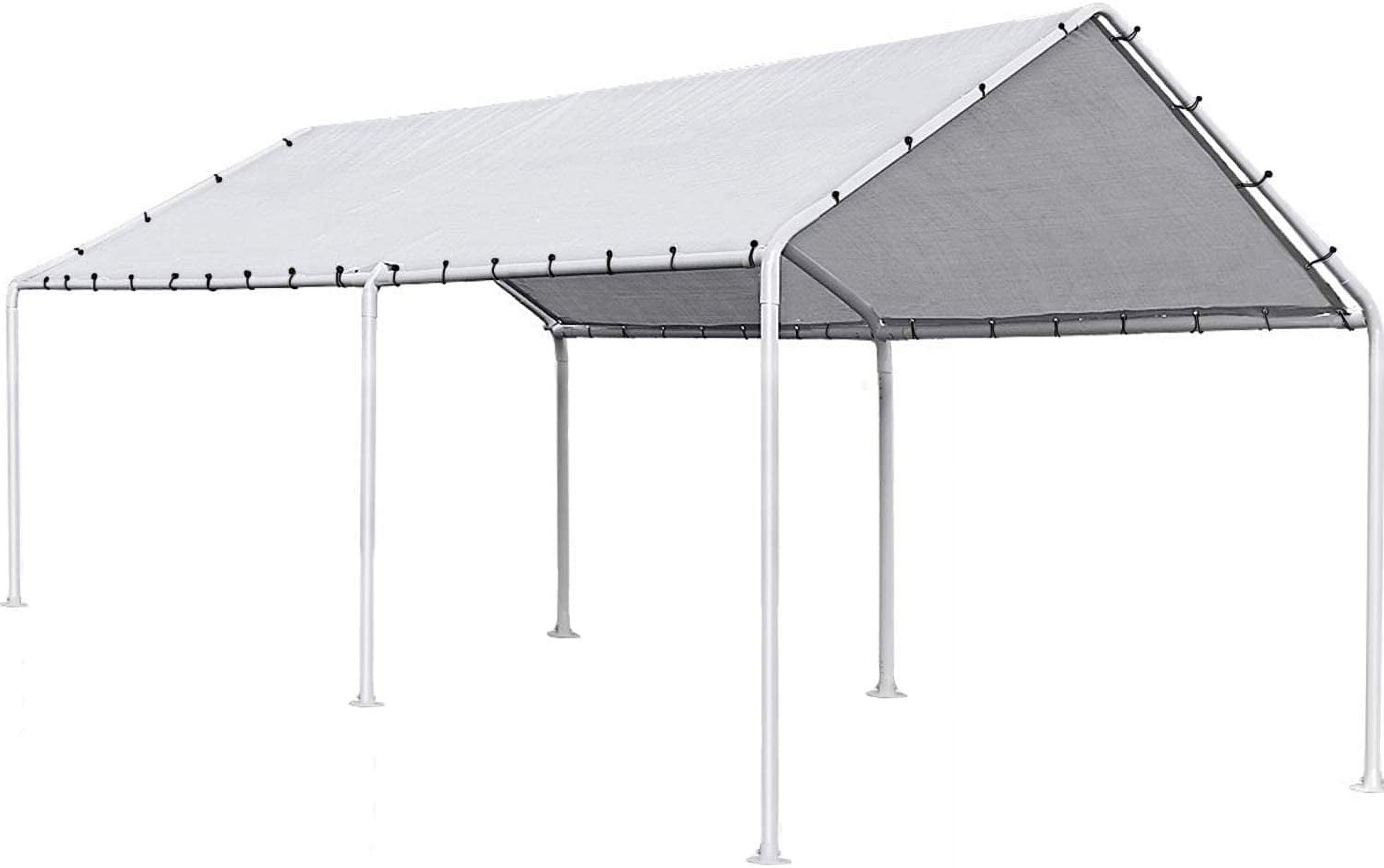 AINUO 10x20 FT Metal Carport Canopy Tent, Outdoor Heavy Duty Car Port Gazebo, Multipurpose Party Tent Shelter for Garden, Patio and Backyard