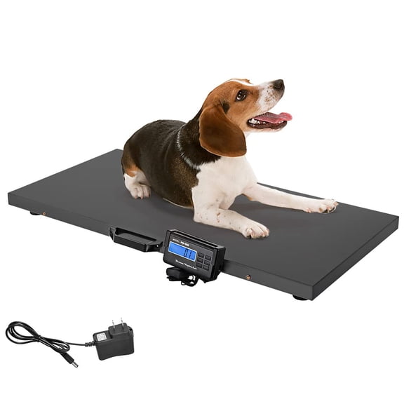 AINUO 1100Lbs Capacity Postal Digital Scale, 0.2Lbs Precision Stainless Steel Platform Heavy Duty Livestock Vet Scale, Electronic Animal Weight Scale for Dog, Puppy, Pig, Goat, Sheep