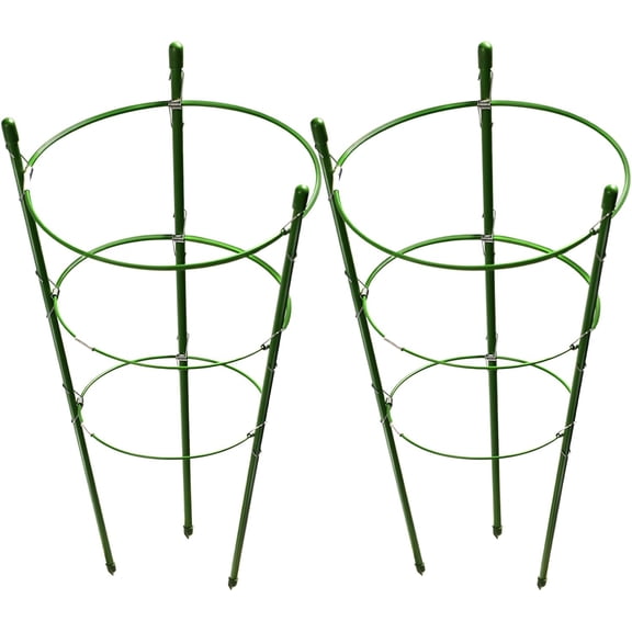 AINUO 2-Pack Tomato Cage, 17.7" H Rust-Resistant Plant Support Rings, Small Garden Stakes for Climbing Plants, Flowers, Tomato & Pepper