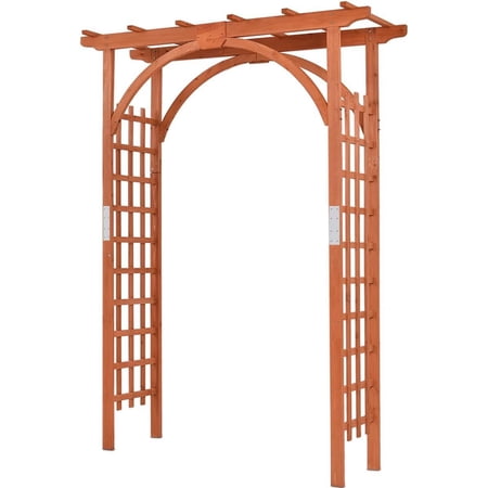 AINUO 85 Inch Wooden Garden Arch, Wedding Ceremony Arbor Trellis for Climbing Plants and Vines, Easy Assembly, Outdoor Flower Arch for Bridal Party Decor