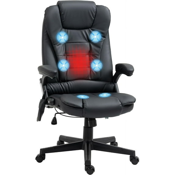 AINUO High Back Massage Office Chair, PU Leather Reclining Computer ...