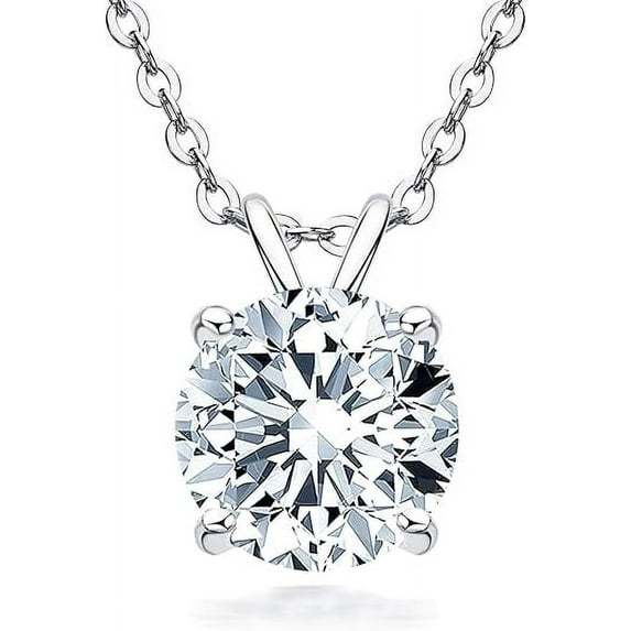 AINUOSHI 3CT Solitaire Moissanite Pendant, D-E Color, 925 Sterling Silver with 18K Gold Plating, 18 Inches Necklace for Women
