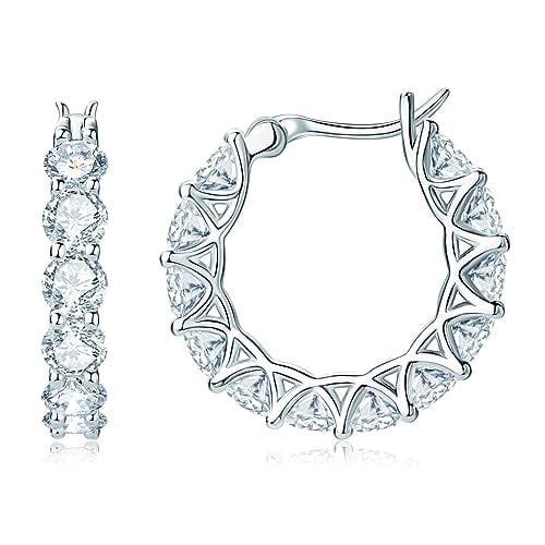 Pendientes De Plata 925 Con Corazón - Aros Huggies Con Colgante Desmontable, Hipoalergénicos, En Plata, Oro Y Rose Gold