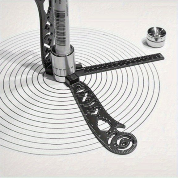 AINYROSE  1 PC-Circle Drawing Tool, Drawing Ruler, Iron Magnetic Compass Measurement Drawing Accessory Scribing Tool for Periodical Enthusiasts Artists Designers(Black, 17mm)