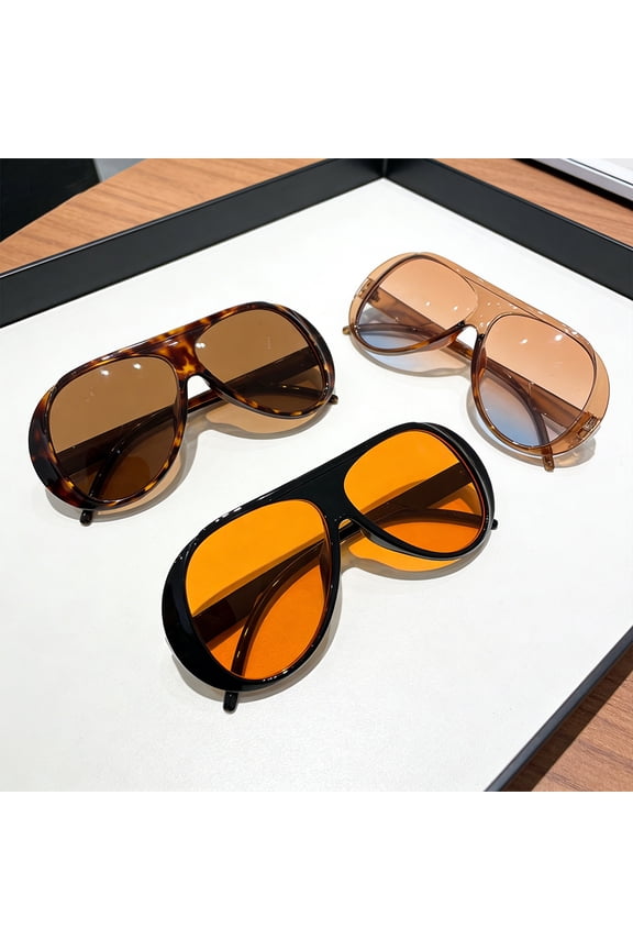 3pcs Fashion Oversized Sunglasses Goggles Women Glasses Big Frame Trendy Shades UV400 Retro Outdoor Cycling Sunglasses