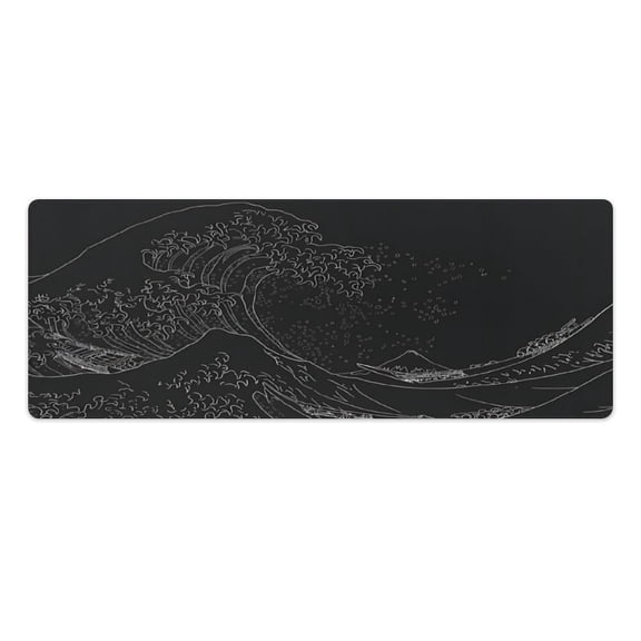 AIOE Black Wave Mouse Pad Gaming Desk Mat for Keyboard and Mouse XL Large Mouse Pad for Desk, Mousepad with Non-Slip Base, Desk Pad Mat for Gaming, Office and Home 31.5x11.8 in