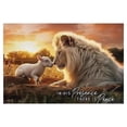 thumbnail image 1 of AIOE Christian Canvas Wall Art Lion of Judah Pictures Wall Decor Lion and Lamb Painting Artwork Christ Religious Home Decoration for Church Living Room Office Unframe: 18x12in, 1 of 7