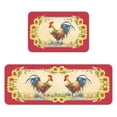 thumbnail image 1 of AIOE Farmhouse Kitchen Rugs and Mats Set of 2, Farm Red Rooster Kitchen Rug, Washable Non Skid Floor Mat for Home Kitchen Decor 17"x47"+17"x29.5", 1 of 9