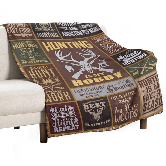AIOE Hunting Gifts for Men Blanket, Gifts for Hunters, Unique Gifts for Hunters, Deer Hunting Gifts, Hunting Gifts for Dad, Hunter Gifts for Men 50x60in