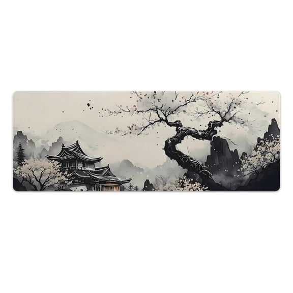 AIOE Landscape Painting Mouse Pad, XL Gaming Keyboard Mat, Non-Slip Rubber Base, Big Extended Desk Protector for Home Office 31.5x11.8 in