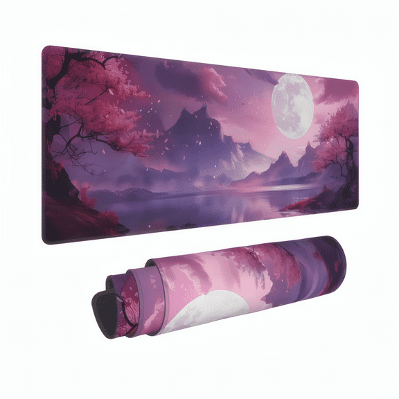 AIOE Pink Mouse Pad Large XL Mousepad 35.4"x15.7" Extended Gaming Desk Pad Laptop Computer Mousepad with Non-Slip Rubber Stitched Edges for Office, Work, Game