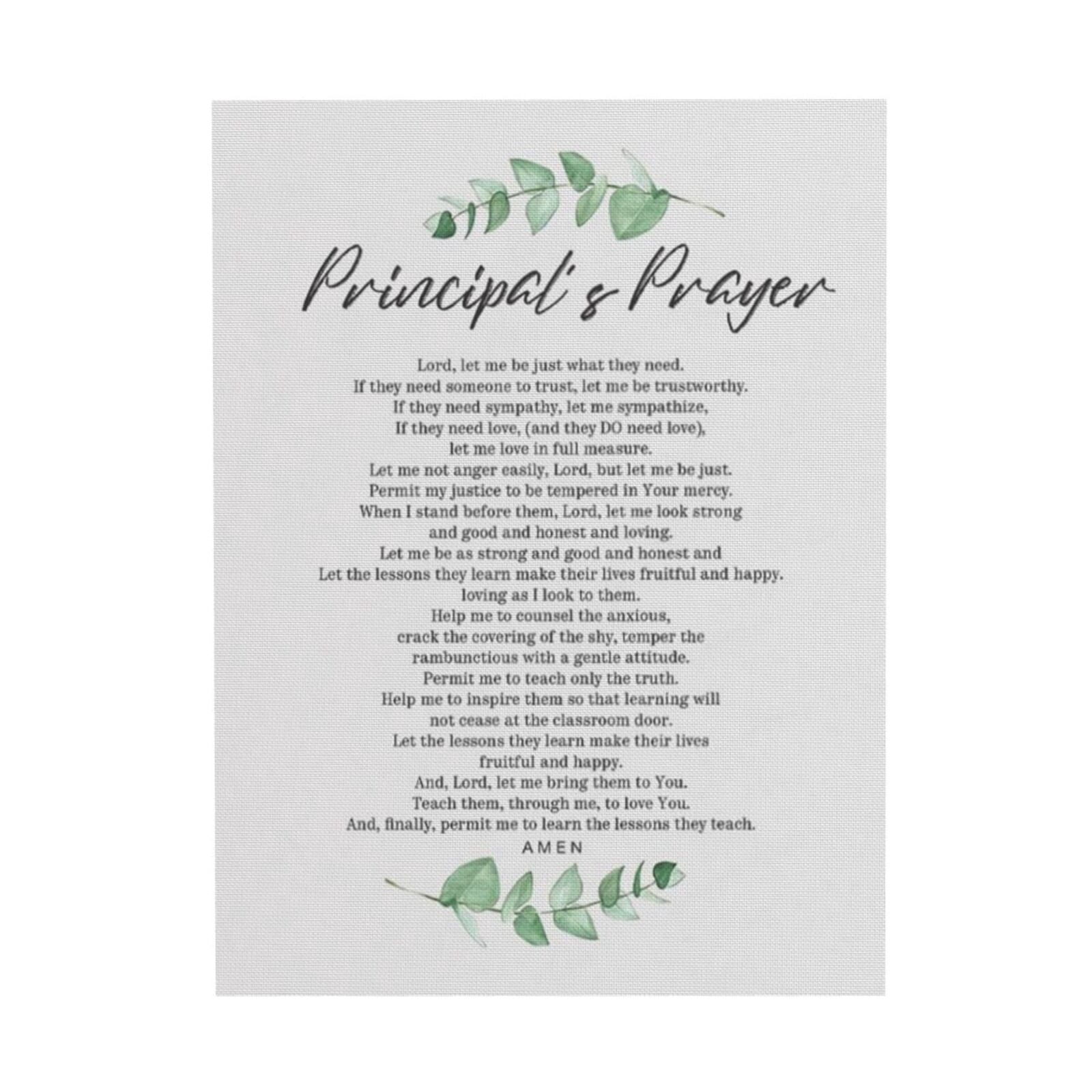 AIOE Principal's Prayer Wall Art – Inspirational Christian School Leadership Print Unframe: 20x24in