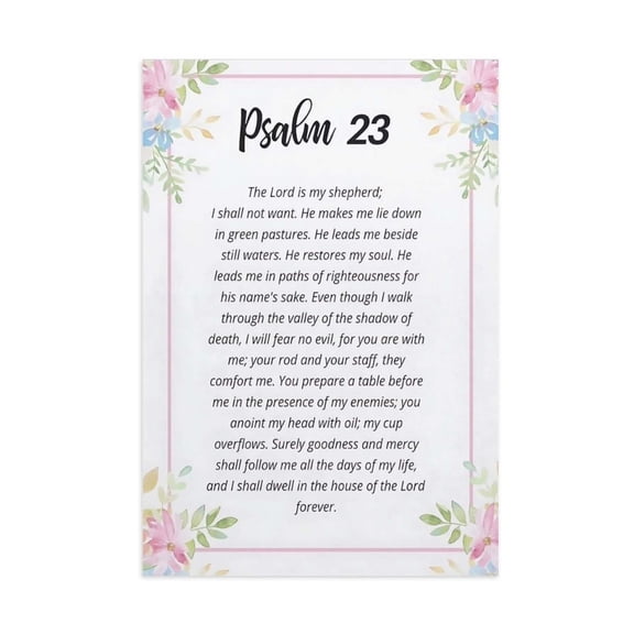 AIOE Psalm 23 Wall Art Canvas Wall Art Posters Gifts Bedroom Painting Home Decor Unframe: 12x18in
