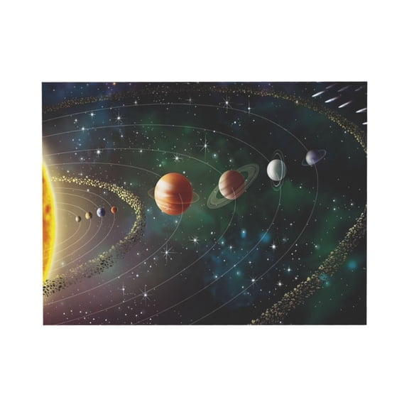 AIOE "Solar System Galaxy" Cosmic Planetary Wall Art – Space & Science Decor Unframe: 10x8in