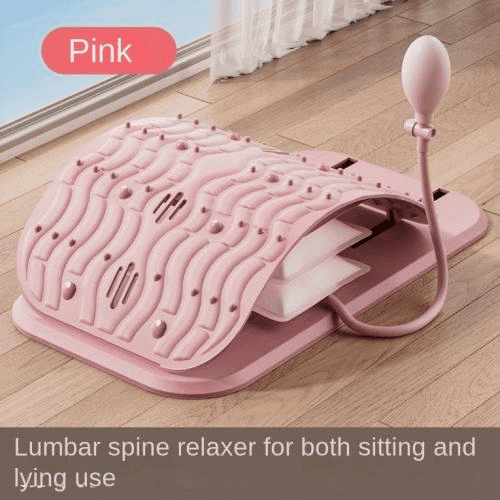 AIOMUO Adjustable Inflatable Lumbar Support Cushion - Back Pain Relief Device for Office Chair, Car Seat, Ergonomic Air Pump Pillow for Lower Back, Portable Travel