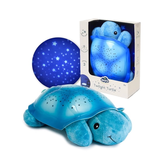 AIOMUO Calming Nightlight Star Projector | Gentle Brightness | 3 Colors | 8 Constellations | Auto-Shutoff | Twilight Turtle Blue