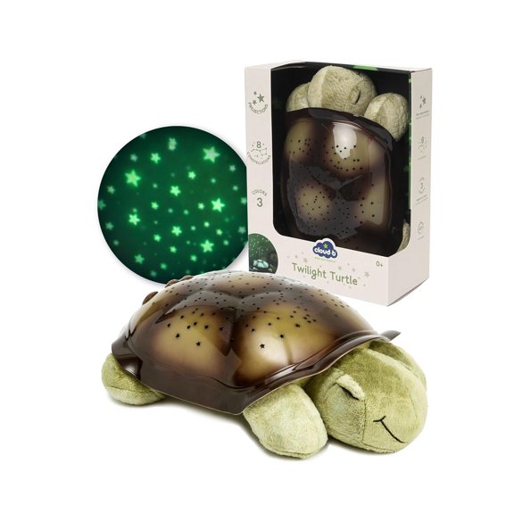 AIOMUO Calming Nightlight Star Projector | Gentle Brightness | 3 Colors | 8 Constellations | Auto-Shutoff | Twilight Turtle Green