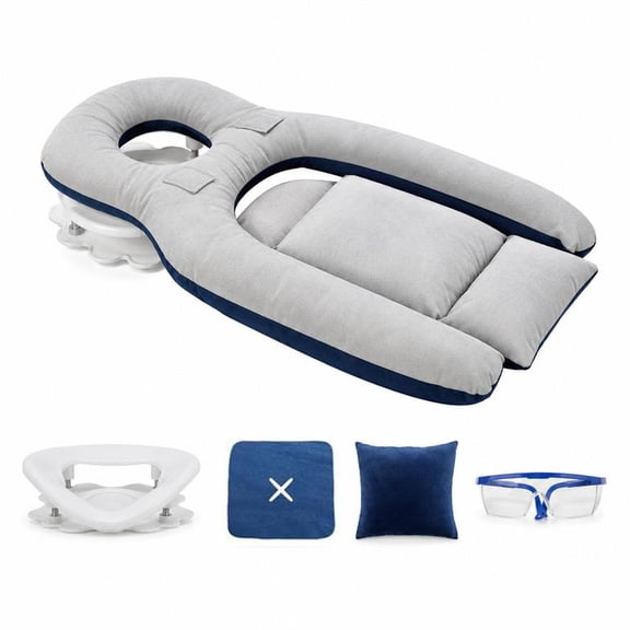 AIOMUO Eye Surgery Recovery Pillow, 5-Point Support Face Down Prone Position Pillow for Vitrectomy & Retinal Detachment Post-Op, Adjustable Height 4-5.9in, 35.4x17.7in