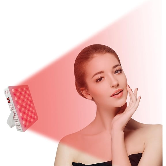 AIOMUO High Power Red Light Beauty Panel for Skin Care, 60-LED Dual Chip 660nm & 850nm Near-Infrared Lamp with Adjustable Stand, Facial & Body Light Device for Home Spa Routine