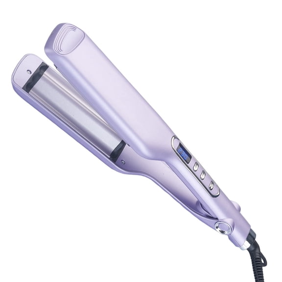 AIOMUO Professional Triple Barrel Hair Waver for Mermaid Waves, 3 Barrel Deep Wave Curling Iron with LCD Temperature Display, Rapid Heating Ceramic Styling Tool for Water Ripple Effect