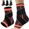 thumbnail image 1 of AIOMUO Youth Heel & Ankle Sleeve for Kids, Sever's Disease, Heel Pain Relief & Growth Plate Support, Compression Brace for Soccer, Basketball & Running - Orange (Large), 1 of 4