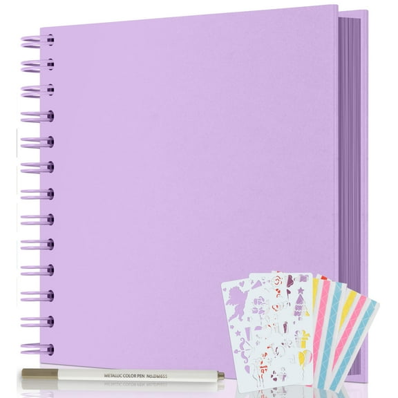 AIOR 10x10 Inch Scrapbook Album 40 Pages Hardcover Small scrapbook DIY Scrapbook Photo Album Thick Kraft Paper Memory Book, Scrap Book Photo Albums for Couple Baby Wedding Family