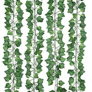 AIOR 12 Pack Artificial Ivy Leaf Plants Garland Fake Ivy Vine Greenery Garlands Hanging Plant Vine for Office Wedding Party and Garden Wall Decor