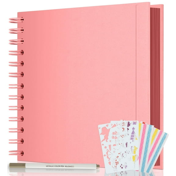 AIOR 7x7 Inch Scrapbook Album 40 Pages Hardcover Small scrapbook DIY Scrapbook Photo Album Thick Kraft Paper Memory Book, Scrap Book Photo Albums for Couple Baby Wedding Family