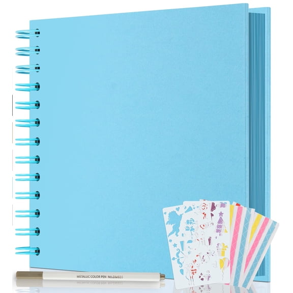 AIOR 8x8 Inch Scrapbook Album 40 Pages Hardcover Small scrapbook DIY Scrapbook Photo Album Thick Kraft Paper Memory Book, Scrap Book Photo Albums for Couple Baby Wedding Family