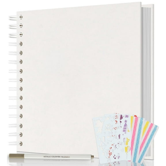 AIOR 8x8 Inch Scrapbook Album 40 Pages Hardcover Small scrapbook DIY Scrapbook Photo Album Thick Kraft Paper Memory Book, Scrap Book Photo Albums for Couple Baby Wedding Family