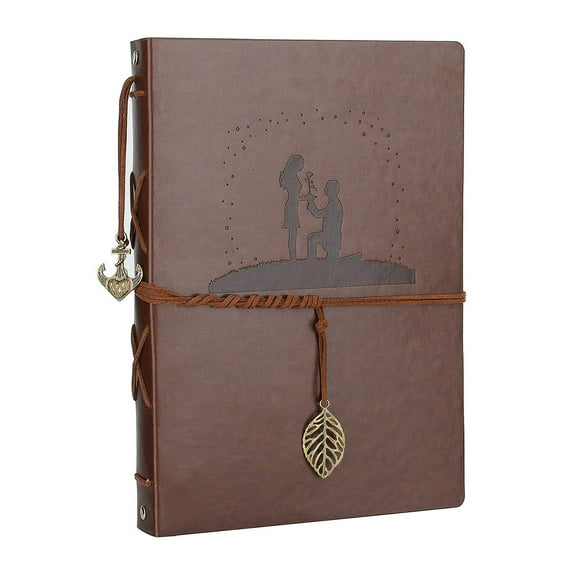 AIOR Photo Album, Scrapbook Album Memory Book DIY Retro Pendents Vintage Wedding Travel with Anniversary Birthday Gifts for Mom Lover Women Girls (Marry)