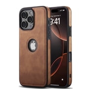AIOVETEAB Compatible with iPhone 16 Pro Case Premium Leather TPU Hybrid Case Cover,Brown