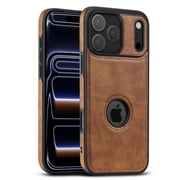 AIOVETEAB Compatible with iPhone 17 Pro Case Premium Leather TPU Hybrid Case Cover,Brown