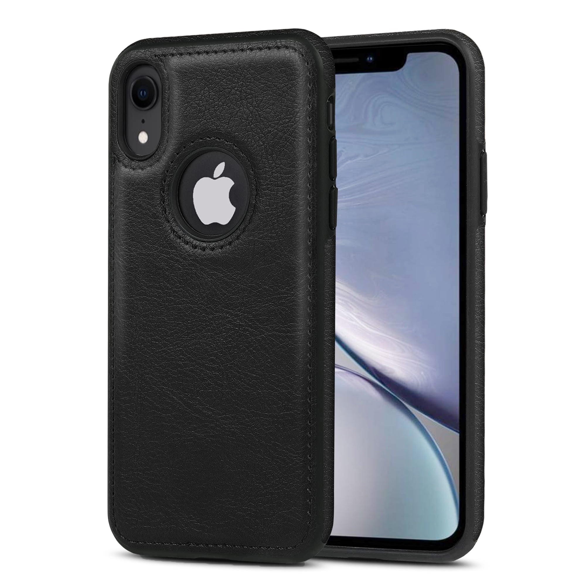 AIOVETEAB Compatible with iPhone XR Case Premium Leather TPU Hybrid