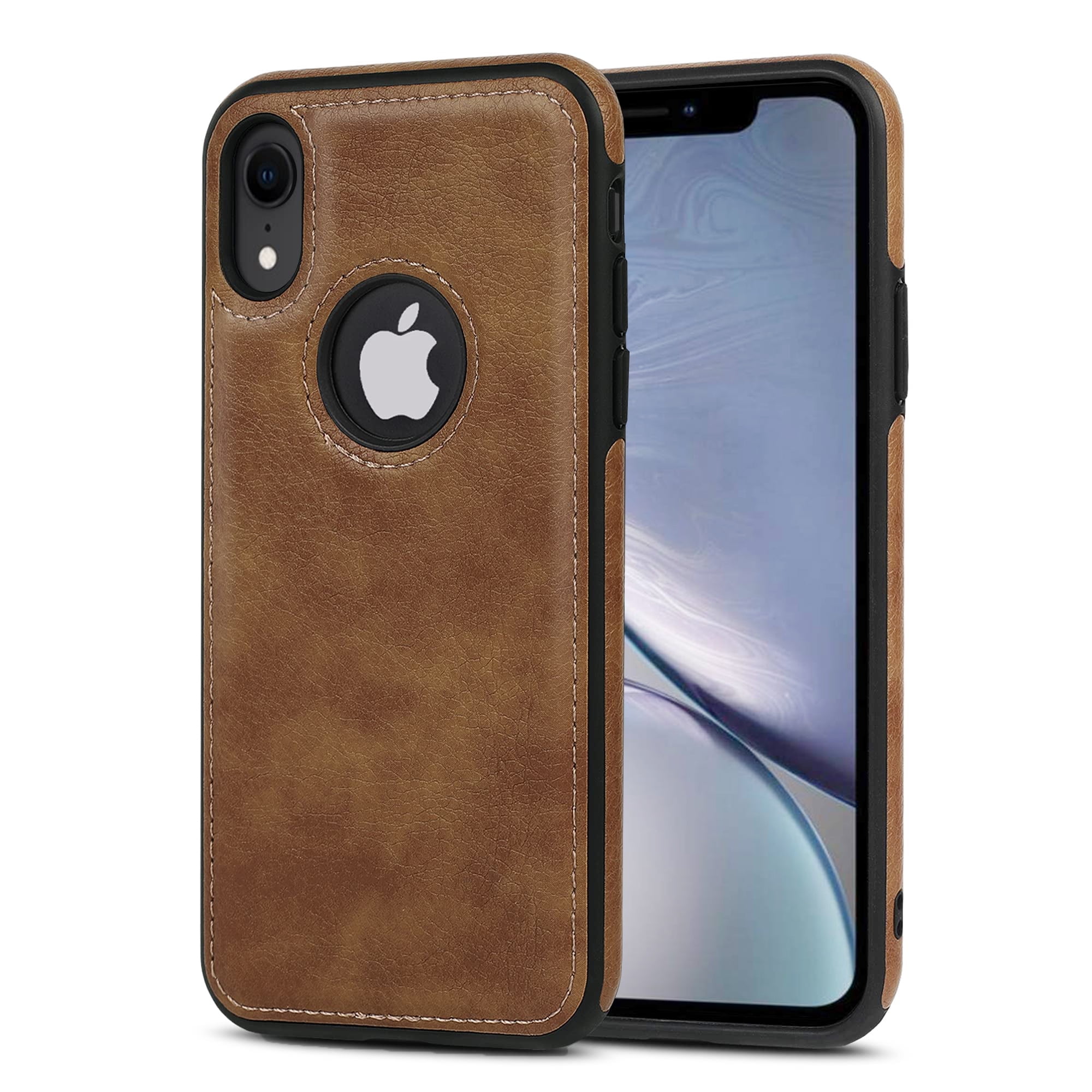 AIOVETEAB IPhone 7/8 Ledertasche – Premium PU Leder, Dünn & Stoßfest, Braun