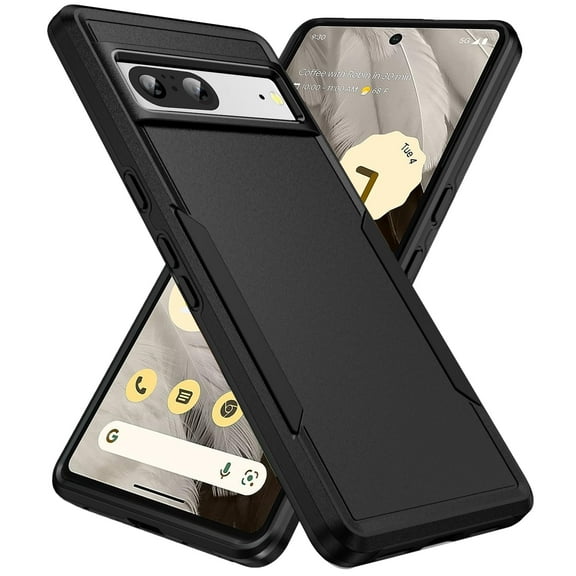AIOVETEAB Defender Case Designed for Google Pixel 7 case, Heavy Duty Shockproof Rugged Protective Bumper Cover for Google Pixel 7 (Black)