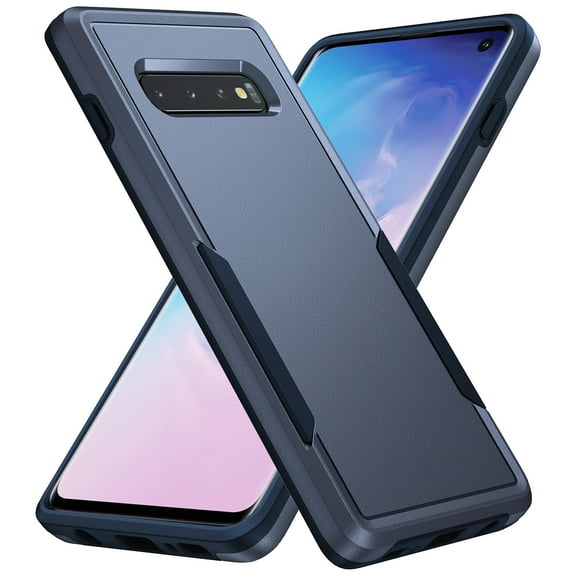 AIOVETEAB Defender Case Designed for Samsung Galaxy S10 Case, Heavy Duty Shockproof Rugged Protective Bumper Cover for Samsung Galaxy S10,Blue
