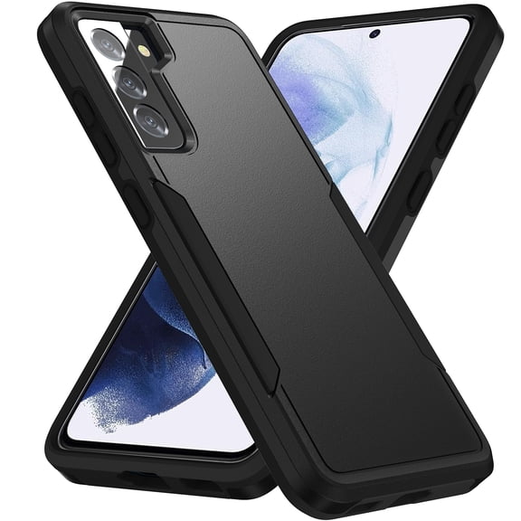 AIOVETEAB Defender Case Designed for Samsung Galaxy S21 case, Heavy Duty Shockproof Rugged Protective Bumper Cover for Samsung Galaxy S21 (Black)
